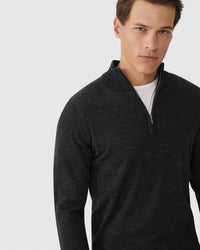 MERINO ZIP NECK TOP MENS KNITWEAR