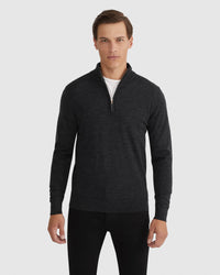MERINO ZIP NECK TOP MENS KNITWEAR