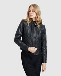 GRACIE LEATHER JACKET WOMENS SUITS JKTS COATS