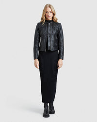 GRACIE LEATHER JACKET WOMENS SUITS JKTS COATS
