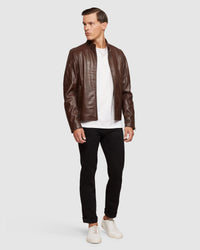 CARLO LEATHER JACKET MENS JACKETS AND COATS