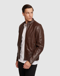 CARLO LEATHER JACKET MENS JACKETS AND COATS