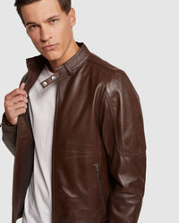 CARLO LEATHER JACKET MENS JACKETS AND COATS