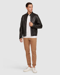 CARLO LEATHER JACKET MENS JACKETS AND COATS
