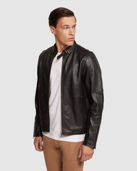 CARLO LEATHER JACKET MENS JACKETS AND COATS