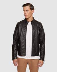 CARLO LEATHER JACKET MENS JACKETS AND COATS