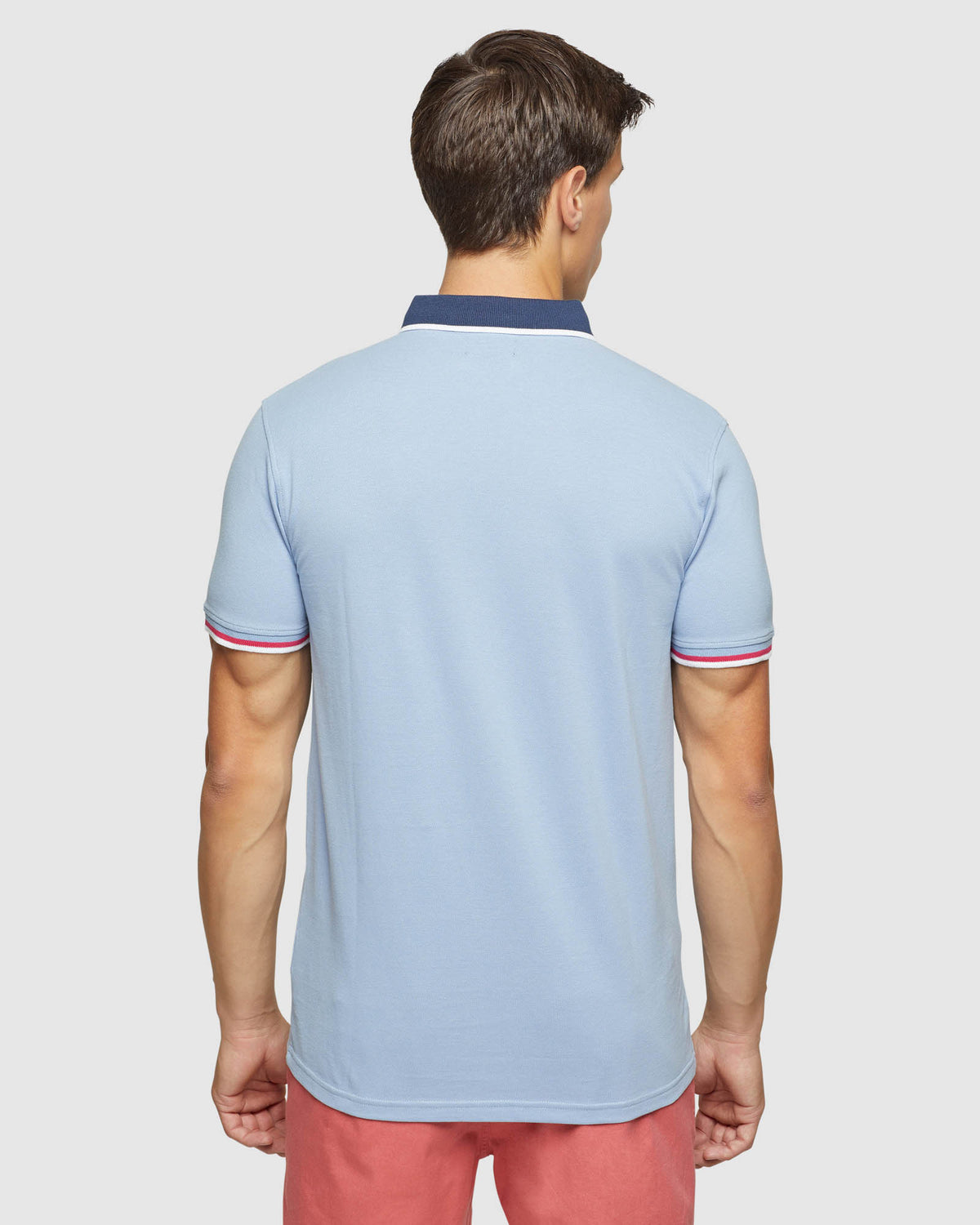 CAM CONTRAST COLLAR PIQUE POLO MENS KNITS