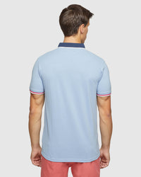 CAM CONTRAST COLLAR PIQUE POLO MENS KNITS