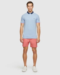 CAM CONTRAST COLLAR PIQUE POLO MENS KNITS