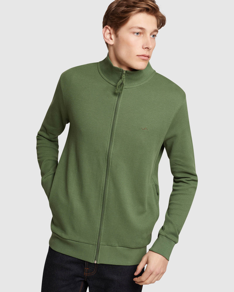 TOM ZIP UP WAFFLE KNIT MENS KNITS