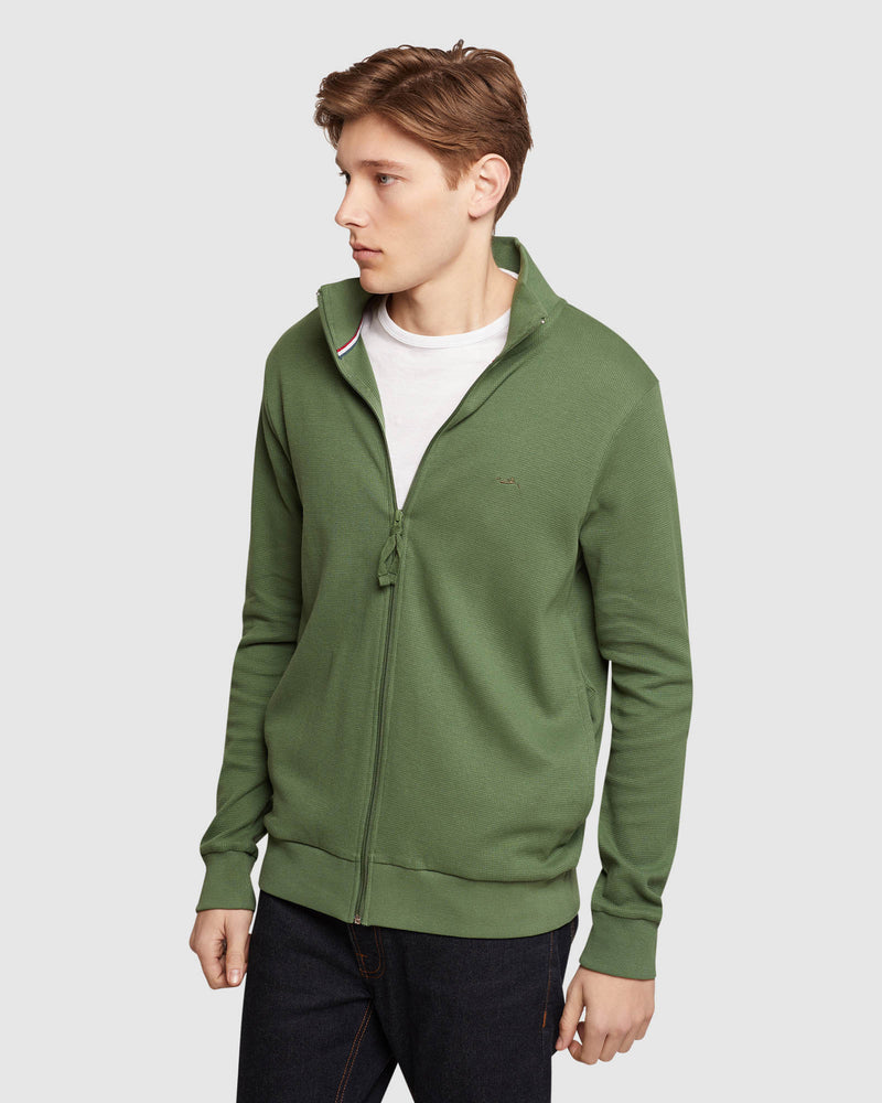 TOM ZIP UP WAFFLE KNIT MENS KNITS