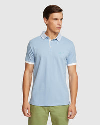 DYLAN STRIPED COLLAR PIQUE POLO MENS KNITS