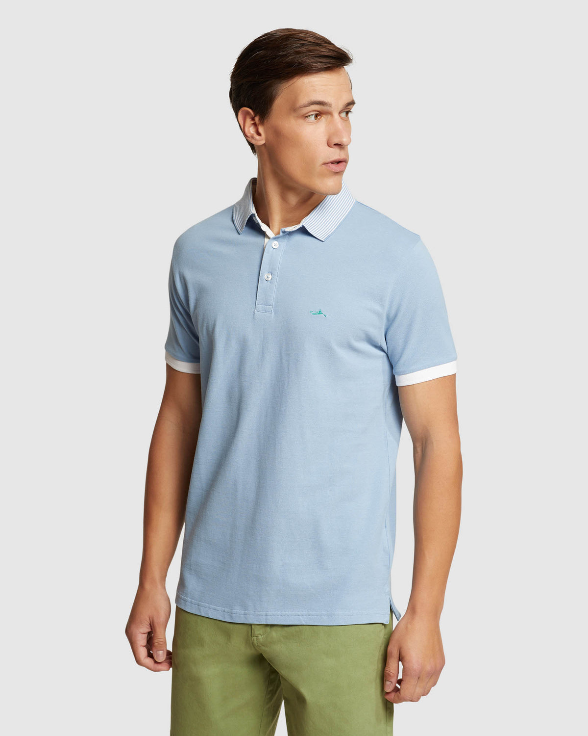 DYLAN STRIPED COLLAR PIQUE POLO MENS KNITS