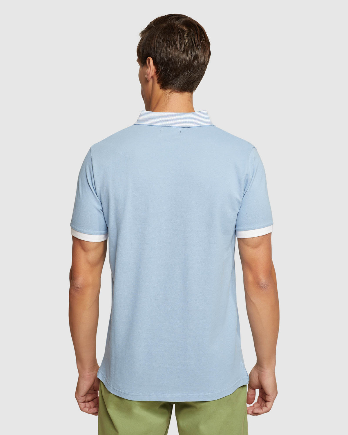 DYLAN STRIPED COLLAR PIQUE POLO MENS KNITS