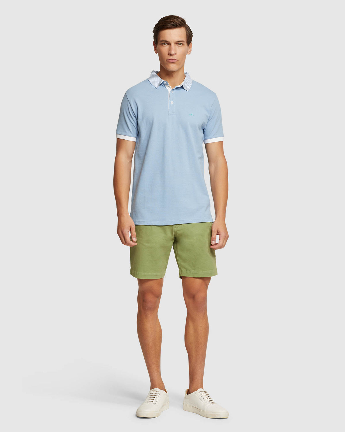 DYLAN STRIPED COLLAR PIQUE POLO MENS KNITS