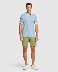 DYLAN STRIPED COLLAR PIQUE POLO MENS KNITS