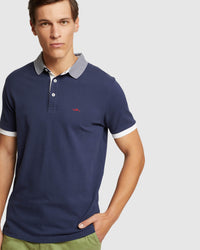 DYLAN STRIPED COLLAR PIQUE POLO MENS KNITS