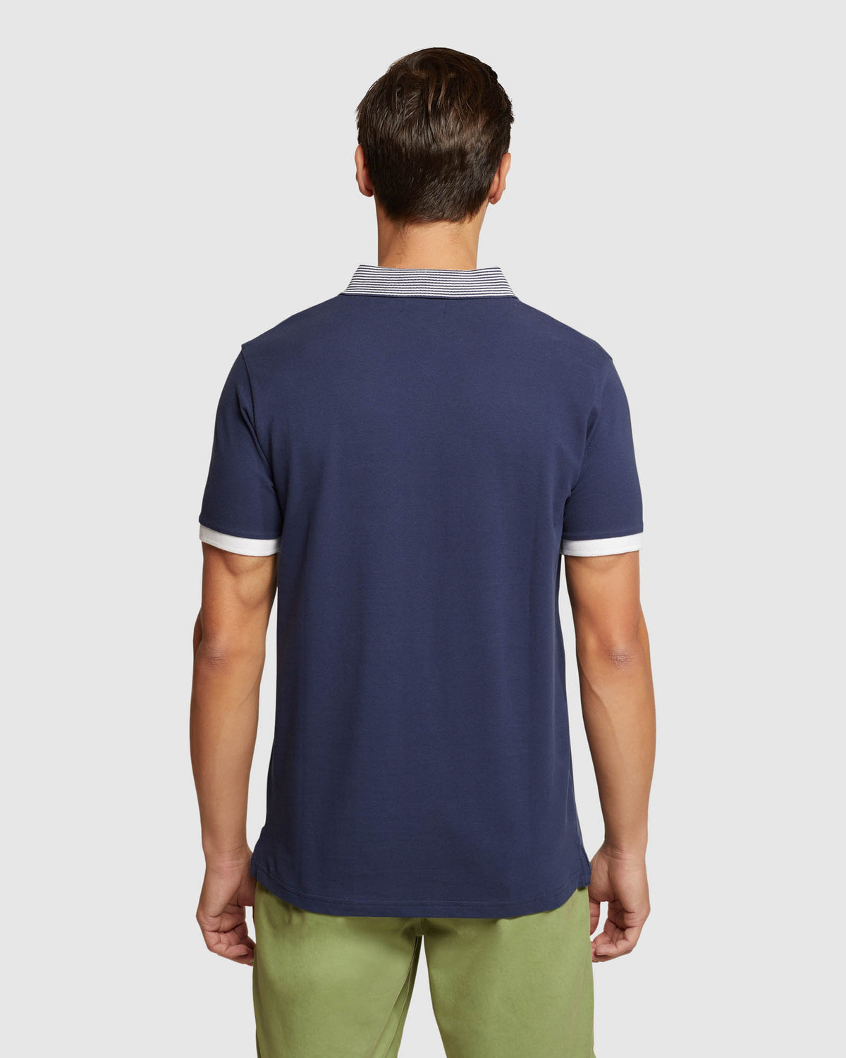 DYLAN STRIPED COLLAR PIQUE POLO MENS KNITS
