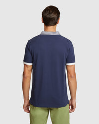 DYLAN STRIPED COLLAR PIQUE POLO MENS KNITS