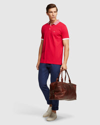 DYLAN STRIPED COLLAR PIQUE POLO MENS KNITS