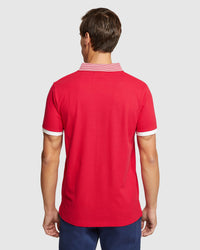 DYLAN STRIPED COLLAR PIQUE POLO MENS KNITS