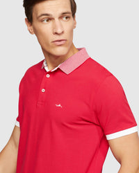 DYLAN STRIPED COLLAR PIQUE POLO MENS KNITS
