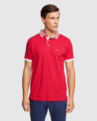 DYLAN STRIPED COLLAR PIQUE POLO MENS KNITS