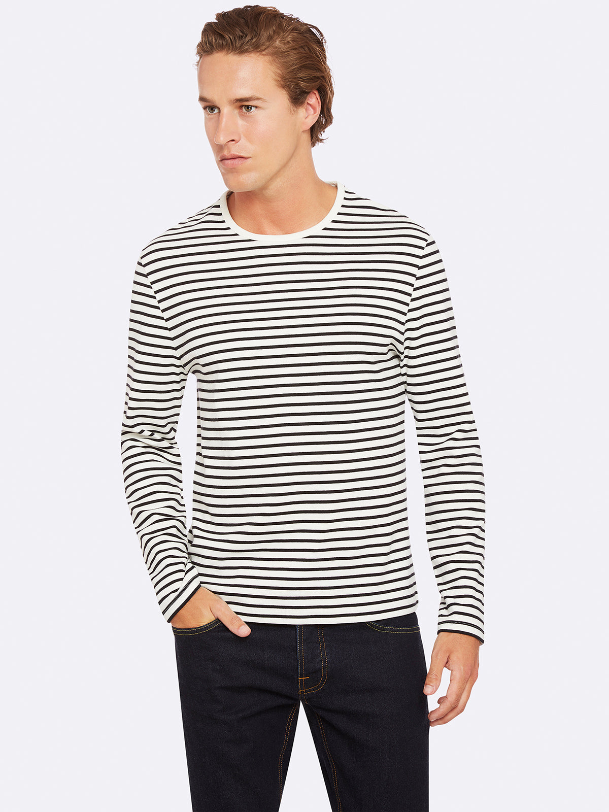 PARKER STRIPED CREW NECK T-SHIRT