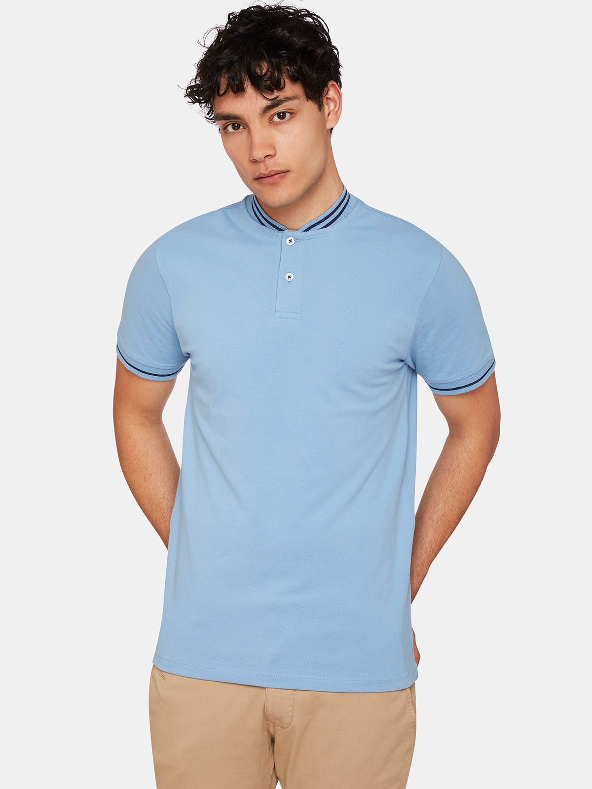 MILES PIQUE POLO SKY