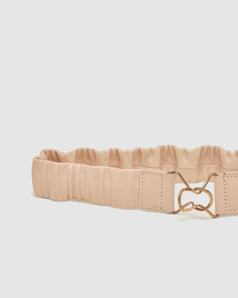 TYRA RUCHED LEATHER BELT WOMENS ACCESSORIES