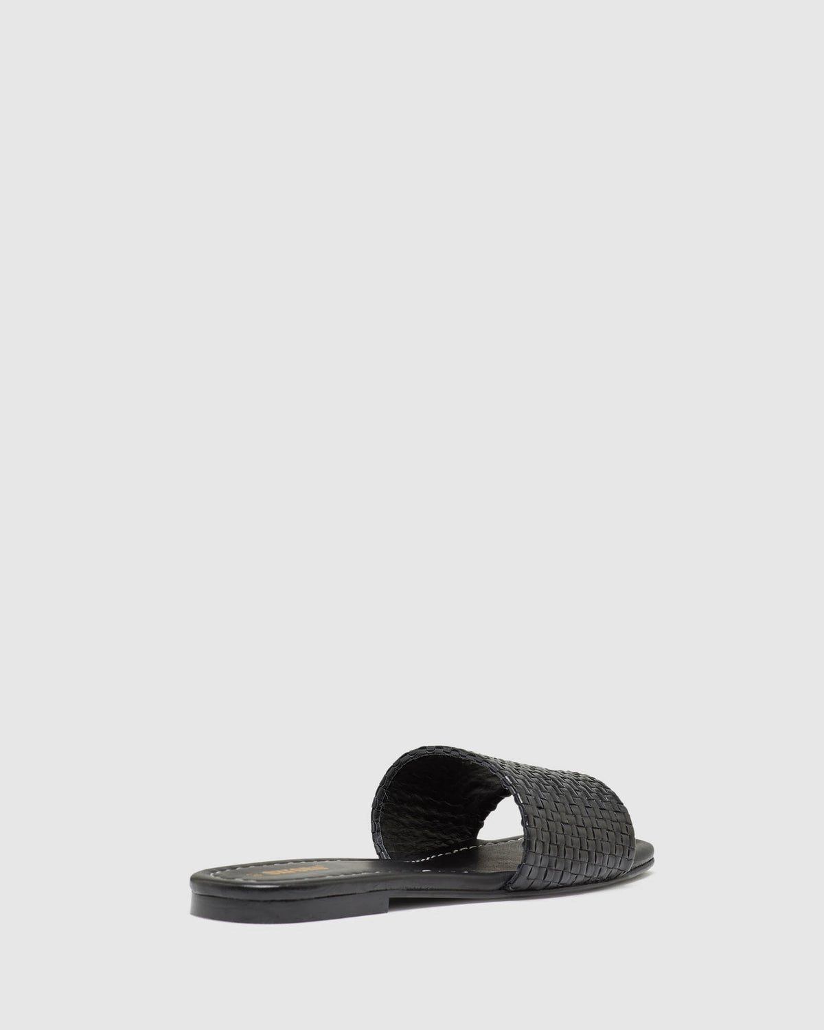 AYLA WOVEN LEATHR SLIDE BLACK