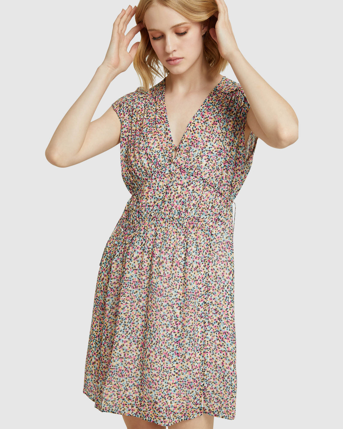 ARIALLA SPOT DRESS PINK MULTI