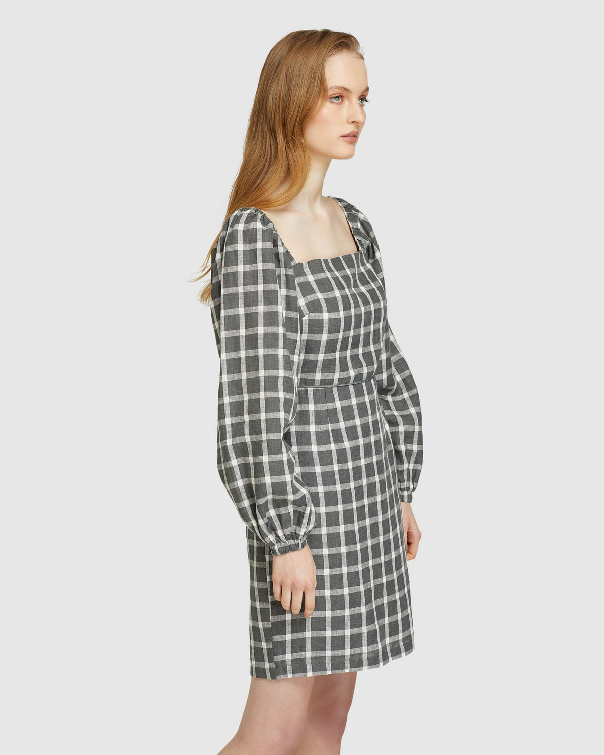 Cilly Check Linen Mini Dress Oxford Shop Cilly Check Linen Mini Dress Oxford Shop