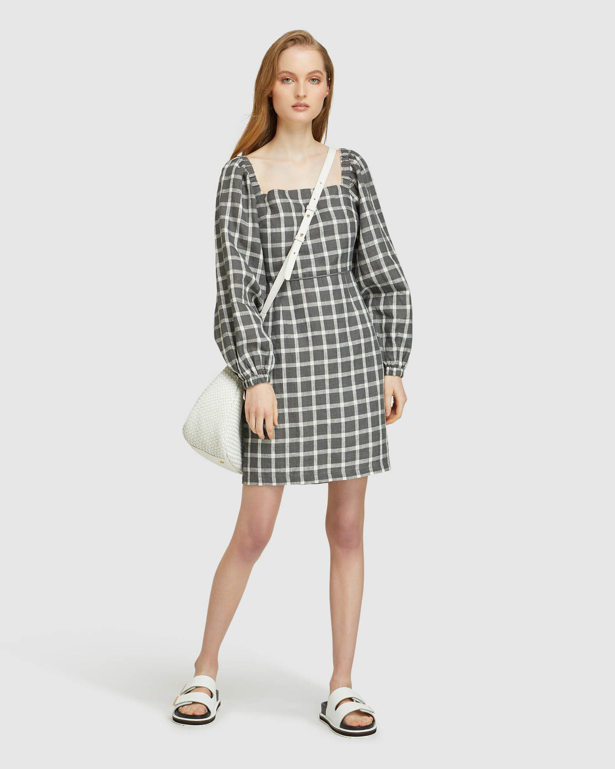 Cilly Check Linen Mini Dress Oxford Shop Cilly Check Linen Mini Dress Oxford Shop