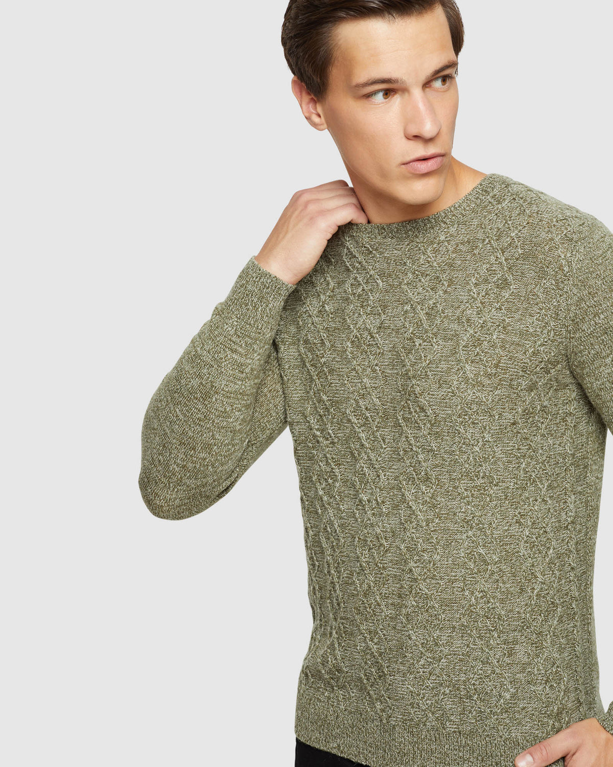 REX CABLE KNIT MENS KNITWEAR