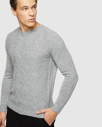 REX CABLE KNIT MENS KNITWEAR