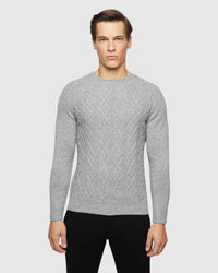 REX CABLE KNIT MENS KNITWEAR