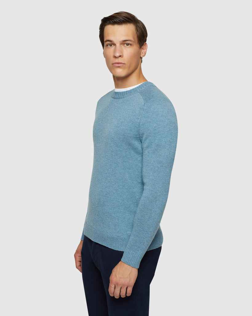 Ritchie Crew Neck Lambswool Knit – Versatile Slim-Fit Layering Sweater ...