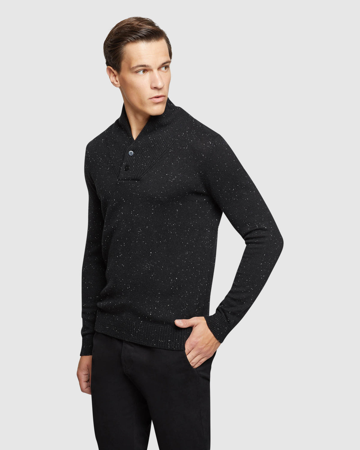 DIGBY DONEGAL SHAWL NECK KNIT MENS KNITWEAR