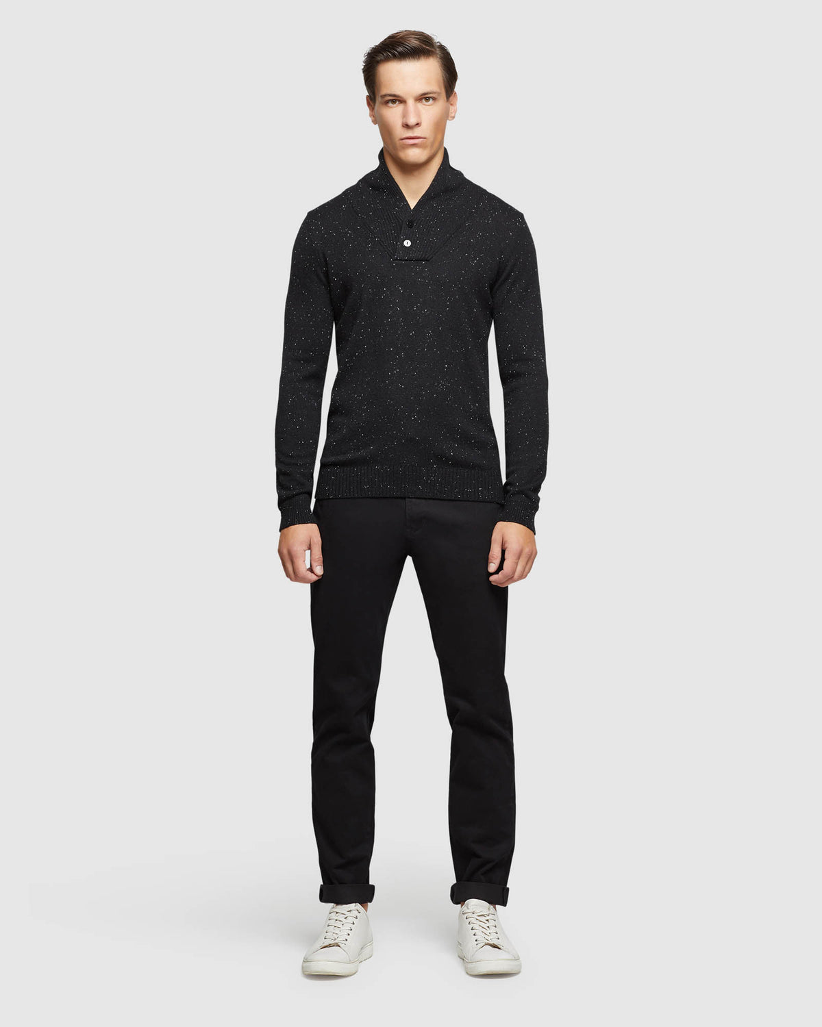DIGBY DONEGAL SHAWL NECK KNIT MENS KNITWEAR