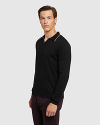 REISS TIPPING COLLAR L/S KNIT POLO - PREORDER (~1-2 weeks) MENS KNITS