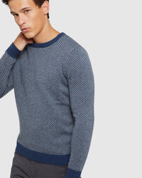TULLY WOOL BLEND HERRINGBONE KNIT - PREORDER (~23 March, 2022) MENS KNITWEAR
