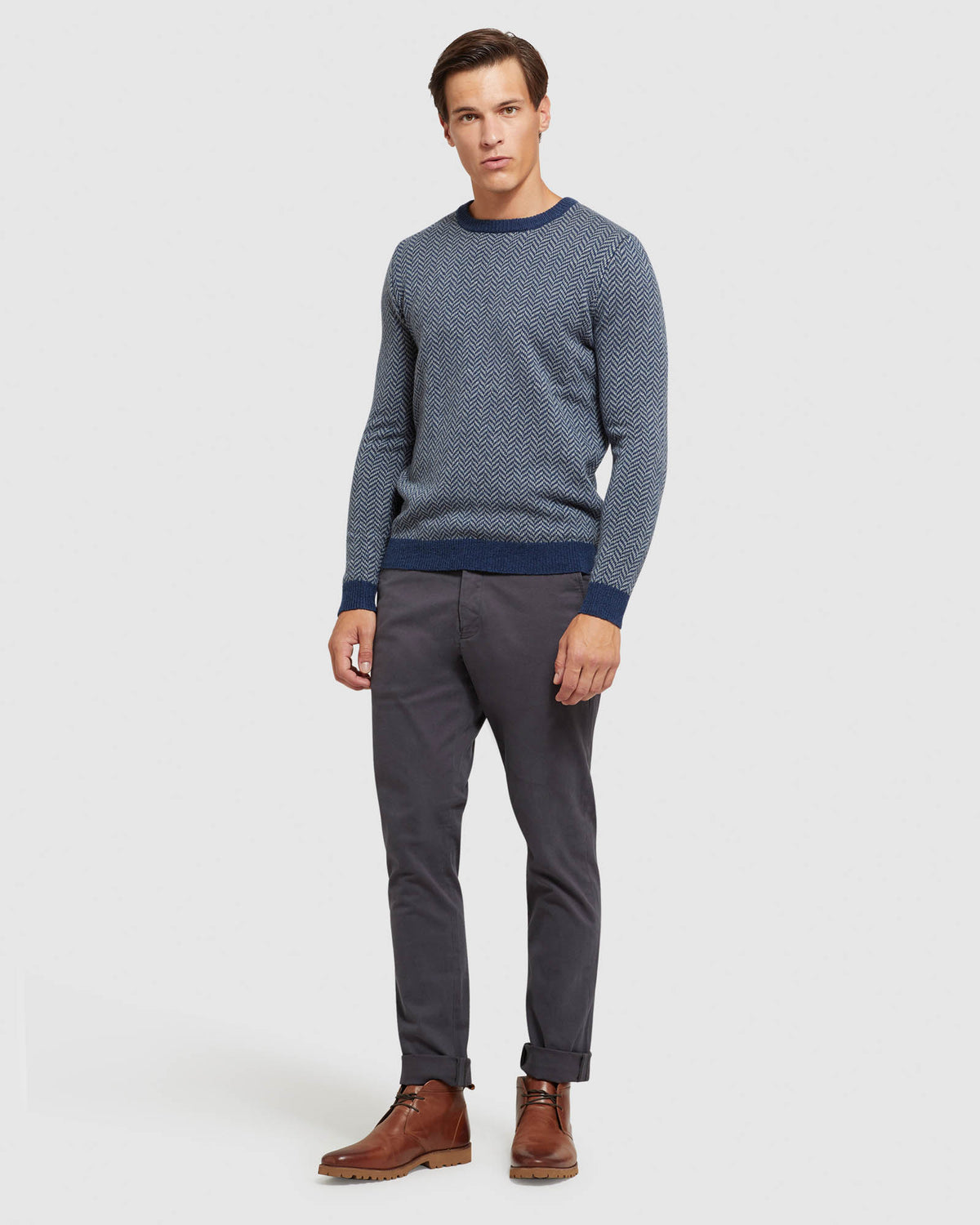 TULLY WOOL BLEND HERRINGBONE KNIT - PREORDER (~23 March, 2022) MENS KNITWEAR