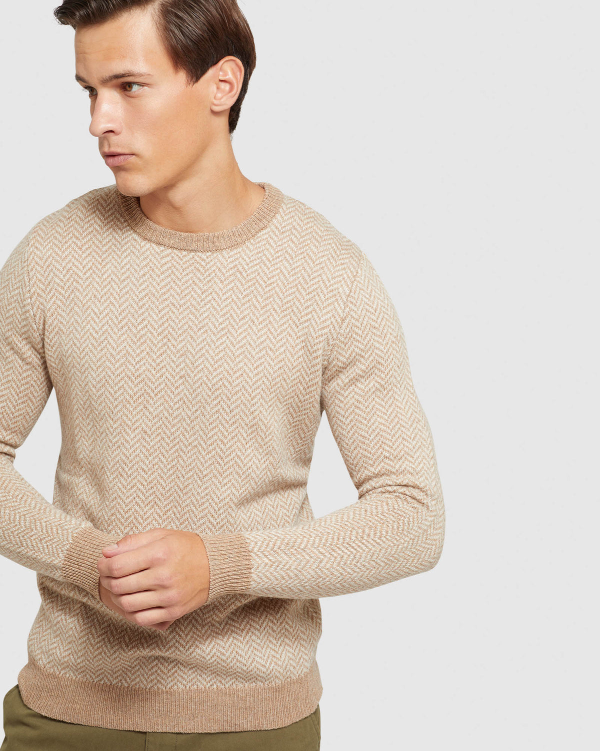 TULLY WOOL BLEND HERRINGBONE KNIT - PREORDER (~23 March, 2022) MENS KNITWEAR