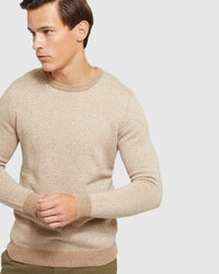 TULLY WOOL BLEND HERRINGBONE KNIT - PREORDER (~23 March, 2022) MENS KNITWEAR
