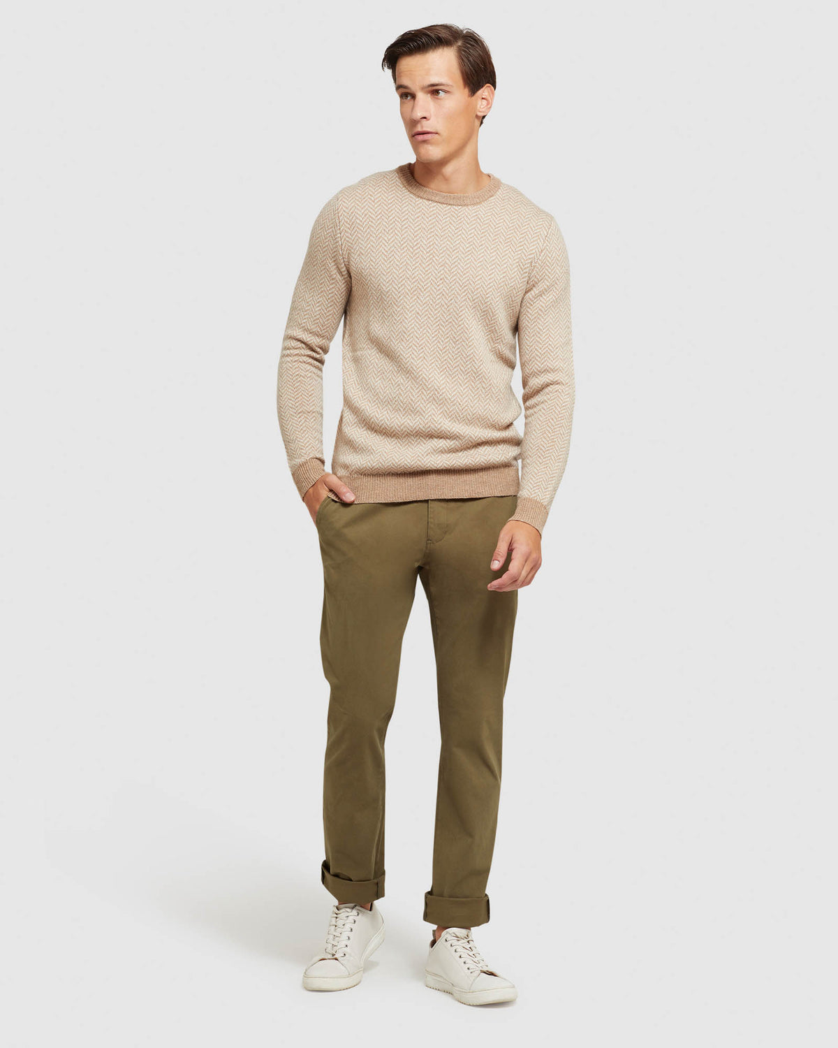 TULLY WOOL BLEND HERRINGBONE KNIT - PREORDER (~23 March, 2022) MENS KNITWEAR