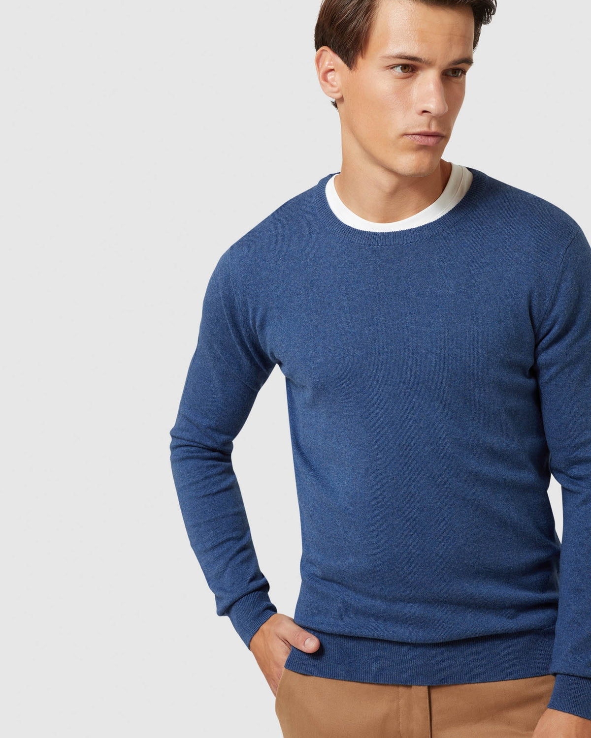 CREW NECK COTTON CASHMERE PULLOVER - PREORDER (~23 March, 2022) MENS KNITWEAR