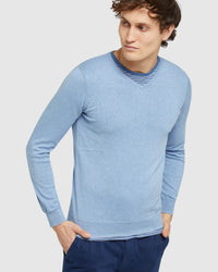COTTON CASHMERE V-NECK PULLOVER