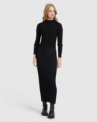 JESSICA LONG SLEEVE RIB CROP KNIT WOMENS KNITWEAR