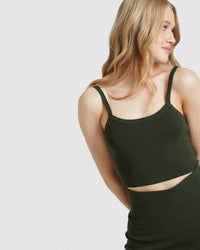 CHARLOTTE RIBBED BRALETTE WOMENS TOPS